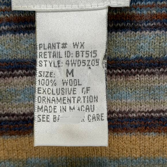 Vintage CLC Wool Sweater Jacket M Rainbow Stripe Shawl Collar Eclectic Boho - Picture 12 of 14